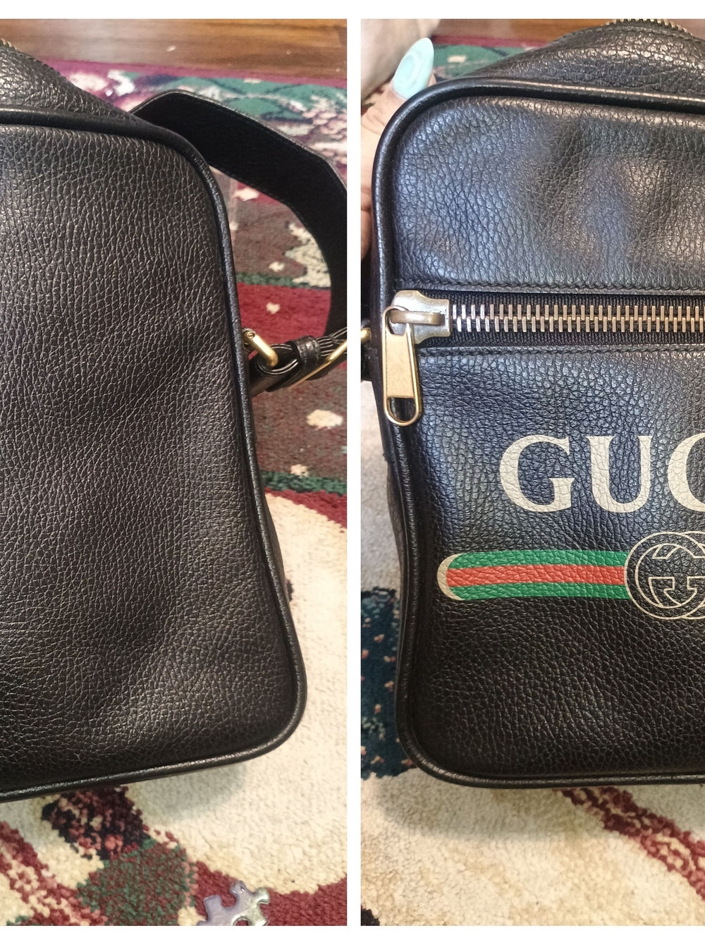 Gucci Logo Print Messenger Bag (Needs Cleaning Inside) - Picture 6 of 10